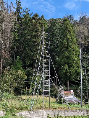 完成した梯子タワーの全景写真