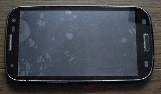 Galaxy S3前面ガラス割れ修理後の写真